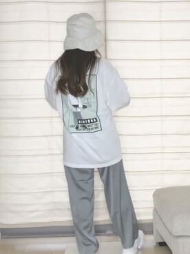 「one after another NICE CLAUP（ワンアフターアナザーナイスクラップ）のアイテム（帽子）」を使った、ritaさん（レディース・150cm）の春コーディネート