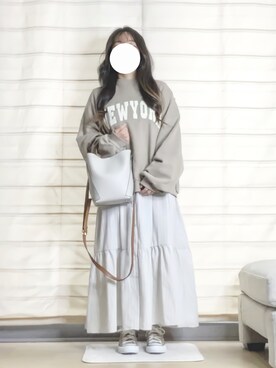 「ごきげんウィーク」｜「アイテム（スウェット）」を使った、ritaさん（レディース・150cm）の春コーディネート