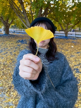 「アイテム（チューブトップ）」を使った、Aさん（レディース・156cm）の秋コーディネート