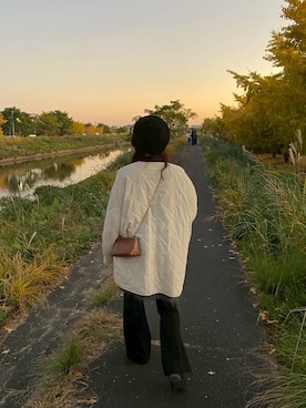 「アイテム（ハンチング/ベレー帽）」を使った、Aさん（レディース・156cm）の秋コーディネート