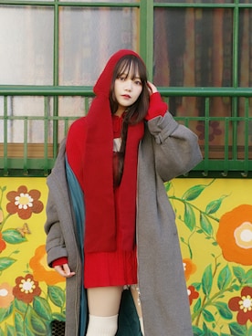 「アイテム（ワンピース/ドレス）」を使った、あまんだ🐈‍⬛さん（レディース・163cm）の冬コーディネート