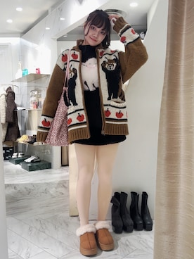 「Design Tshirts Store graniph（デザイン　ティーシャツ　ストア　グラニフ）のアイテム」を使った、あまんだ🍑🐈‍⬛さん（レディース・163cm）の冬コーディネート