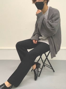 「HARUTA（ハルタ）のHARUTA　レザースポックシューズ（ドレスシューズ、ブラック系）」を使った、y u k i.さん（メンズ・177cm）の夏コーディネート