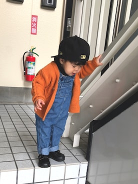 「GAP（ギャップ）のアイテム（サロペット/オーバーオール）」を使った、Otoさん（キッズ・80cm）の冬コーディネート
