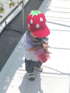 「Ampersand（アンパサンド）のアイテム（サンダル）」を使った、Otoさん（キッズ・80cm）の春コーディネート