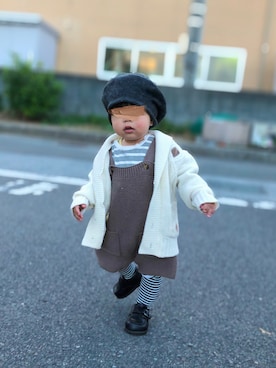 「赤ちゃん」｜「アイテム（サロペット/オーバーオール）」を使った、Otoさん（キッズ・70cm）の秋コーディネート
