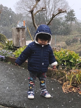 「初雪」｜Otoさん（キッズ・80cm）の冬コーディネート
