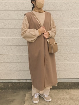 「ISOOK（アイスー）のアイテム（ワンピース/ドレス）」を使った、mogさん（レディース・163cm）の秋コーディネート