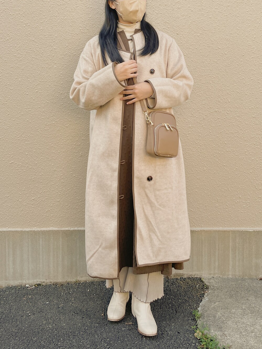 mog｜lawgyのノーカラーコートを使ったコーディネート - WEAR 