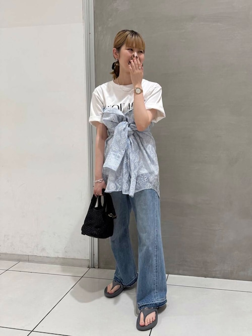 ダメージワイドデニムパンツ