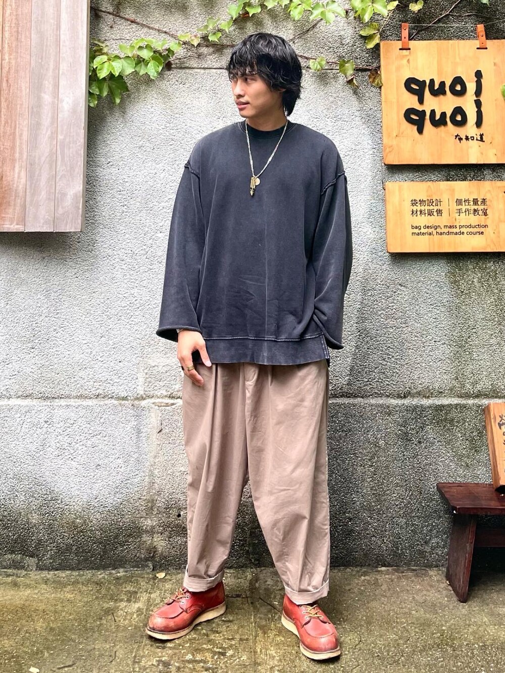 「ootd、outfit、streetstyle、daily look、今日のコーデ、今日の服、秋コーデ、古着MIX」｜「SENSE OF PLACE by URBAN RESEARCHのアイテム（トップス、ブラック系）」を使った、kb8526さん（メンズ・173cm）の秋コーディネートの1枚目の写真