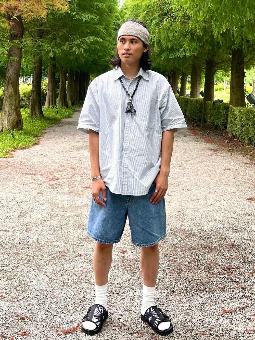 「ootd、outfit、streetstyle、daily look、今日のコーデ、今日の服、夏コーデ、古着MIX」｜「BEAMSのアイテム（トップス、ホワイト系）」を使った、kb8526さん（メンズ・173cm）の夏コーディネートの1枚目の写真