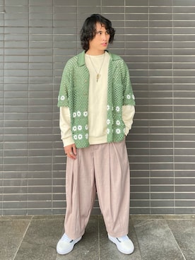 「plain-me（プレインミー）のアイテム（パンツ）」を使った、kb8526さん（メンズ・173cm）の春コーディネート