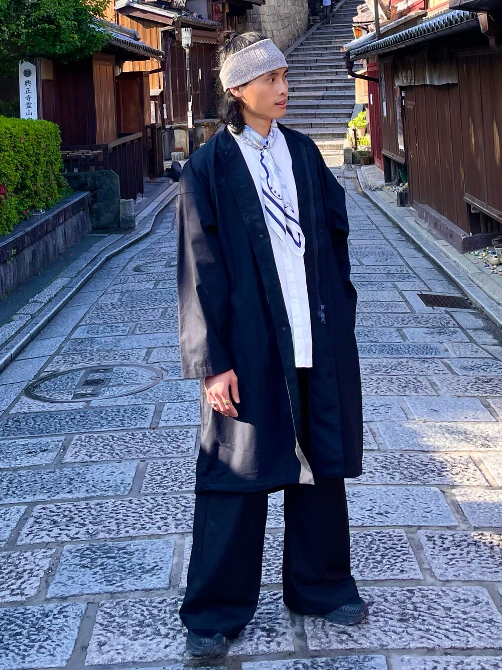 「ootd、outfit、daily look、streetstyle、今日のコーデ、今日の服、古着MIX、春コーデ」｜「MUJI Laboのアイテム（トップス、ホワイト系）」を使った、kb8526さん（メンズ・173cm）の春コーディネートの1枚目の写真