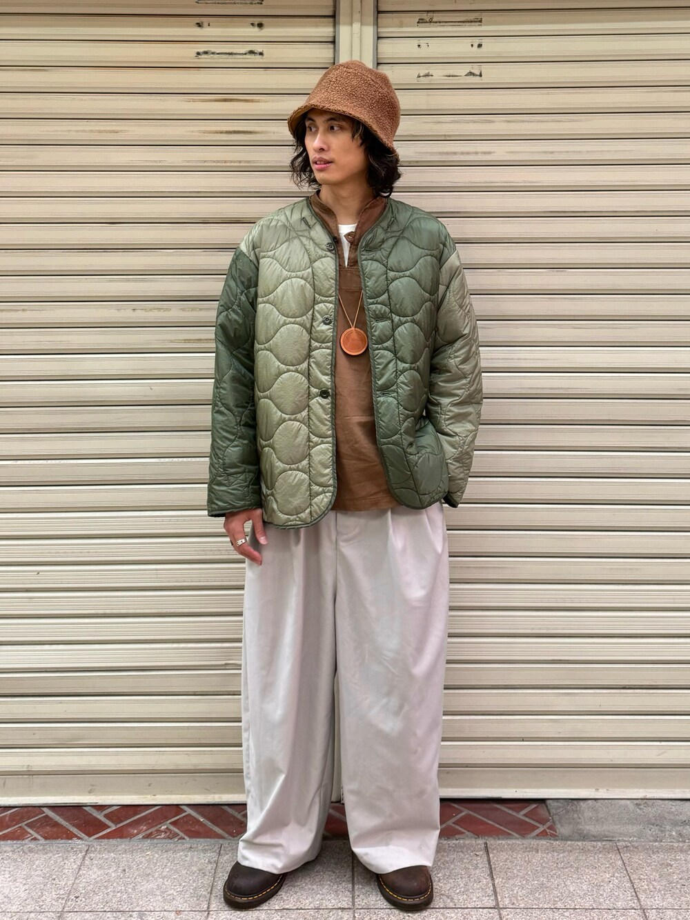 「ootd、outfit、daily look、streetstyle、今日のコーデ、今日の服、秋コーデ、古着MIX」｜「CA4LAのアイテム（帽子、ブラウン系）」を使った、kb8526さん（メンズ・173cm）の秋コーディネートの1枚目の写真