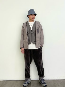 「plain-me（プレインミー）のアイテム（帽子）」を使った、kb8526さん（メンズ・173cm）の冬コーディネート