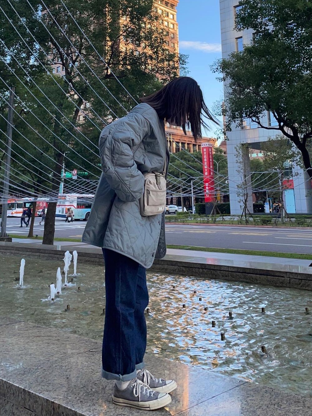 「ootd」｜「B:MING by BEAMSのB:MING by BEAMS / マルチ キルト ブルゾン（ブルゾン、グリーン系）」を使った、ssiijieさん（レディース・162cm）の冬コーディネートの1枚目の写真