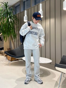 「BEAMS」｜「アイテム（バックパック/リュック）」を使った、しばさん（レディース・162cm）の冬コーディネート