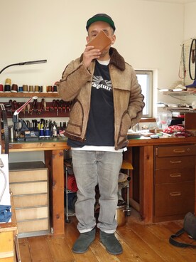 ムートンコートを使った 古着コーデ のメンズ人気ファッションコーディネート Wear