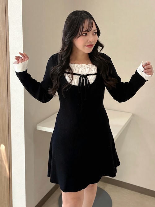 INGNI（イング） ワンピース シャツドッキングニットワンピース