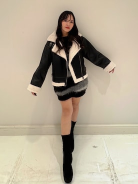 「アイテム（ムートンコート）」を使った、ingni-chiharuさん（レディース・150cm）の秋コーディネート