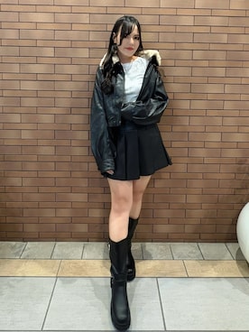 「レザースカート」｜ingni-chiharuさん（レディース・150cm）の秋コーディネート