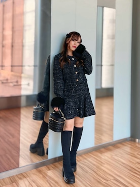 「INGNI（イング）のアイテム（ノーカラージャケット）」を使った、ingni-chiharuさん（レディース・150cm）の秋コーディネート