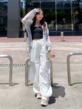 「アイテム（カーゴパンツ）」を使った、ingni-chiharuさん（レディース・150cm）の夏コーディネート