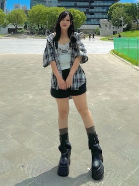 「INGNI（イング）のアイテム（Tシャツ/カットソー）」を使った、ingni-chiharuさん（レディース・150cm）の夏コーディネート