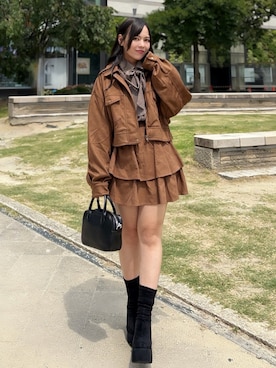 「秋服」｜「アイテム（ブルゾン）」を使った、ingni-chiharuさん（レディース・150cm）の秋コーディネート