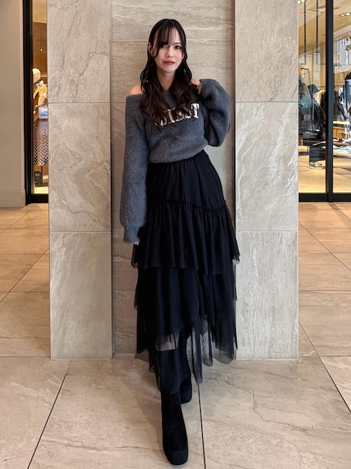 CADUNE ブラック チュールスカート CADUNE（カデュネ）の「チュールスカート（スカート）」 - WEAR