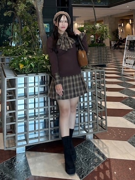 「アイテム（ハンチング/ベレー帽）」を使った、ingni-chiharuさん（レディース・150cm）の秋コーディネート