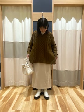 「Samansa Mos2 blue（サマンサモスモスブルー）のアイテム（スカート）」を使った、moooegi228さん（レディース・157cm・10代）の冬コーディネート