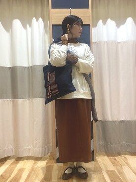 「Samansa Mos2 blue（サマンサモスモスブルー）のアイテム（スカート）」を使った、moooegi228さん（レディース・157cm・10代）の秋コーディネート