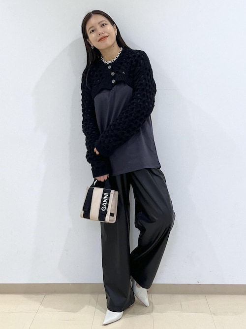GANNI (ガニー)】Future Heavy Jersey Palm Long Sleeve T-shir