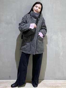 「FEMME」｜「アイテム（ブルゾン）」を使った、adamtanakaさん（レディース・158cm）の冬コーディネート