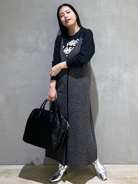 「SDGs」｜「アイテム（ブーツ）」を使った、adamtanakaさん（レディース・158cm）の秋コーディネート