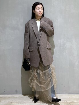 「ローラスデニム」｜adamtanakaさん（レディース・158cm）の冬コーディネート
