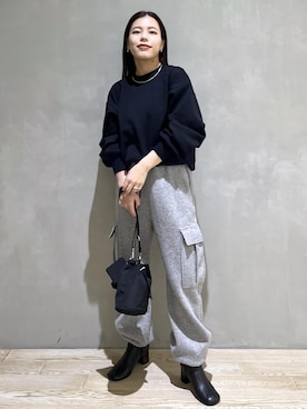 「SDGs」｜「アイテム（ブーツ）」を使った、adamtanakaさん（レディース・158cm）の秋コーディネート