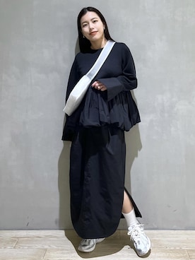 「サステナブル」｜「アイテム（スカート）」を使った、adamtanakaさん（レディース・158cm）の冬コーディネート