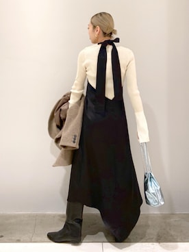 「サステナブル」｜タナカサヤさん（レディース・157cm）の冬コーディネート