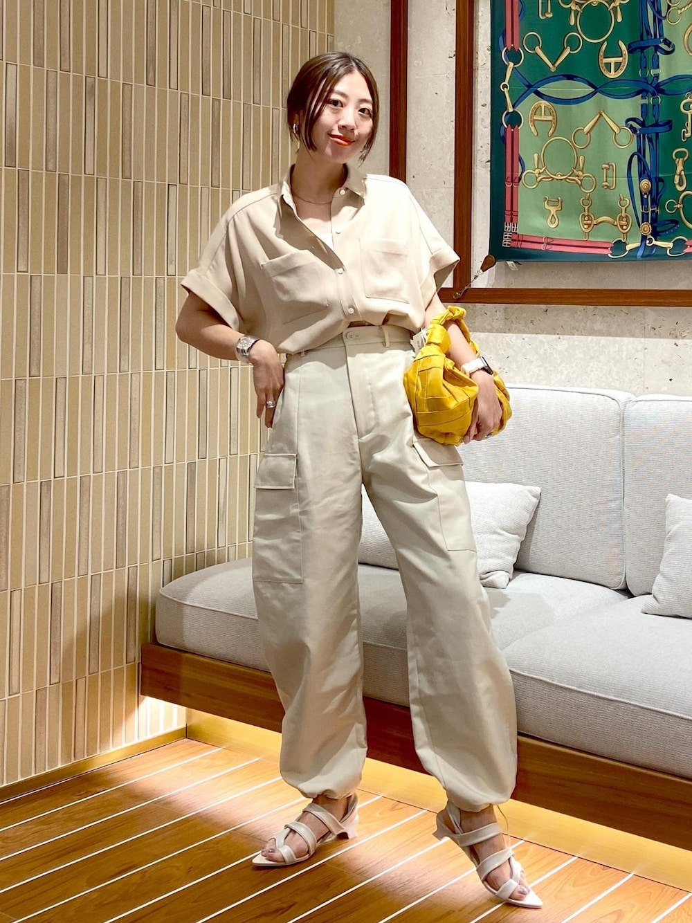 新品サロンアダムエロペカービーカーゴパンツ【撥水加工・洗える】 SALON adam et rope'（サロン アダム エ ロペ）の「【雑誌掲載