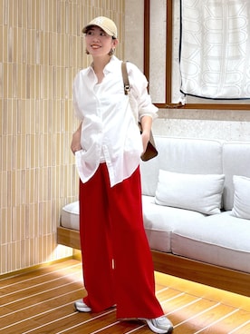 「SALON adam et rope'（サロン アダム エ ロペ）のアイテム」を使った、タナカサヤさん（レディース・157cm）の夏コーディネート