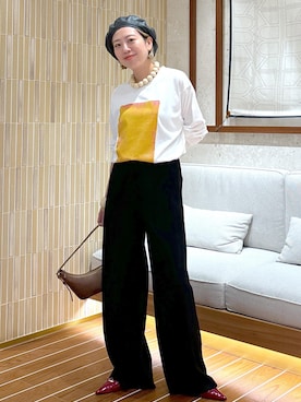 「SALON adam et rope'（サロン アダム エ ロペ）のアイテム」を使った、タナカサヤさん（レディース・157cm）の夏コーディネート