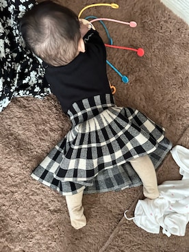 「kate spade new york kids（ケイトスペードニューヨーク）のアイテム（スカート）」を使った、おしゃなぎさん（キッズ・70cm）の秋コーディネート