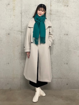 「SENSE OF PLACE by URBAN RESEARCH（センスオブプレイスバイアーバンリサーチ）のアイテム（ステンカラーコート）」を使った、ゆりさん（レディース・161cm）の冬コーディネート