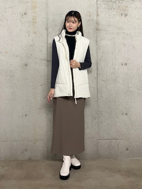 「WEARyouthコーデ」｜「アイテム（ダウンベスト）」を使った、ゆりさん（レディース・161cm）の秋コーディネート