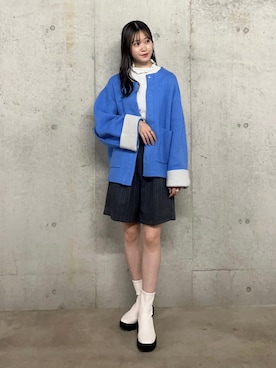 「SENSE OF PLACE by URBAN RESEARCH（センスオブプレイスバイアーバンリサーチ）のアイテム（ノーカラーコート）」を使った、ゆりさん（レディース・161cm）の秋コーディネート