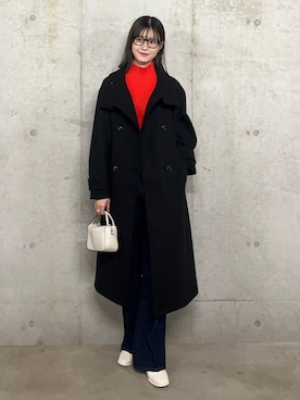 「SENSE OF PLACE by URBAN RESEARCH（センスオブプレイスバイアーバンリサーチ）のアイテム（ステンカラーコート）」を使った、ゆりさん（レディース・161cm）の冬コーディネート