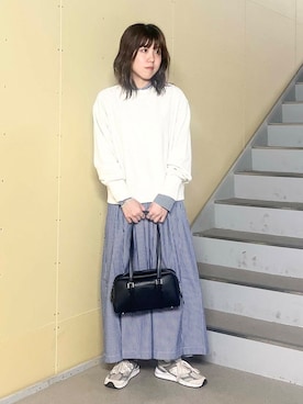 「Champion（チャンピオン）のアイテム」を使った、サトユナさん（レディース・157cm）の夏コーディネート